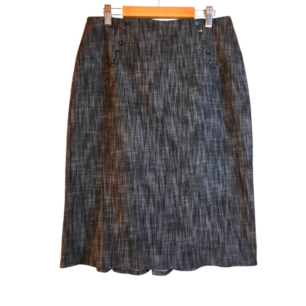 Isabella Rodriguez Pencil Skirt Kick Pleats in Back and Front Hip Button Design